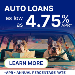 Auto Loans as low as 4.75% APR*. Learn More. *APR - Annual Percentage Rate.